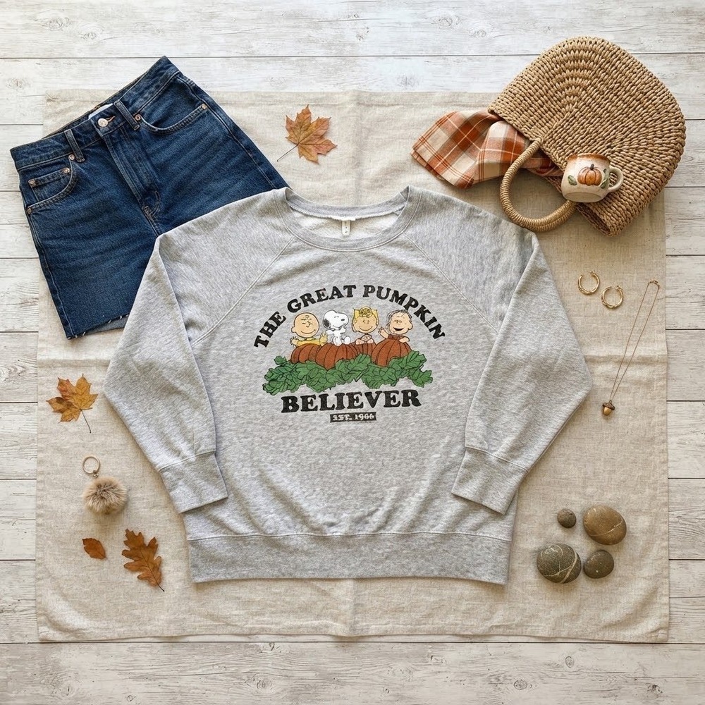 Maurices Peanuts The Great Pumpkin Sweatshirt Gray Plus Size 0X Halloween